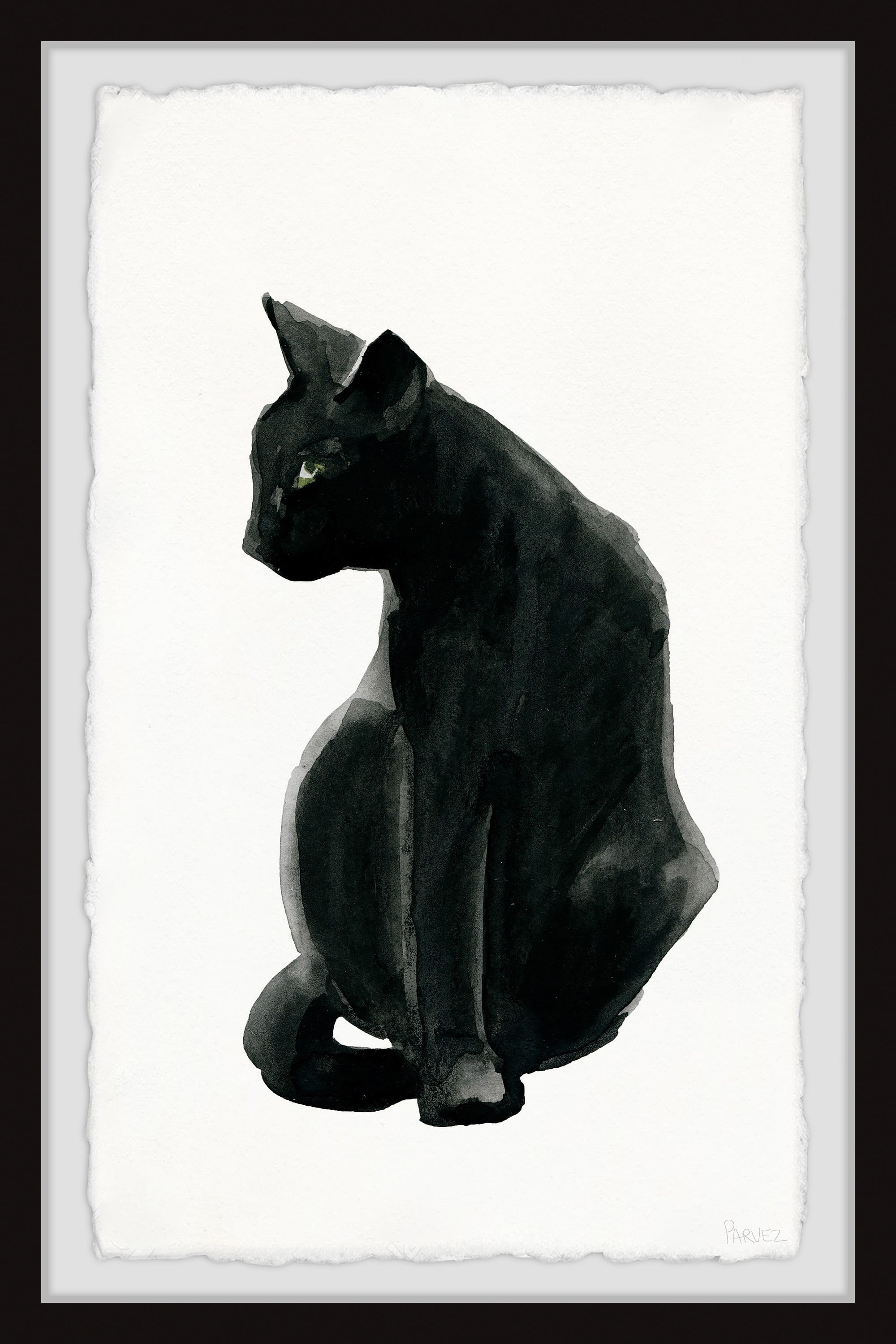 Parvez Taj Mysterious Black Cat Framed Wall Art - Walmart.com