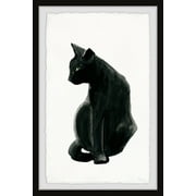 Parvez Taj Mysterious Black Cat Framed Wall Art