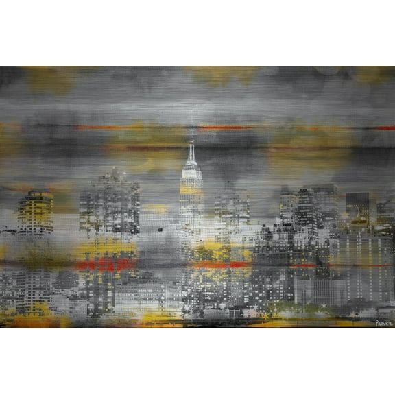 Parvez Taj "NYC in Yellow" Print on Brushed Aluminum