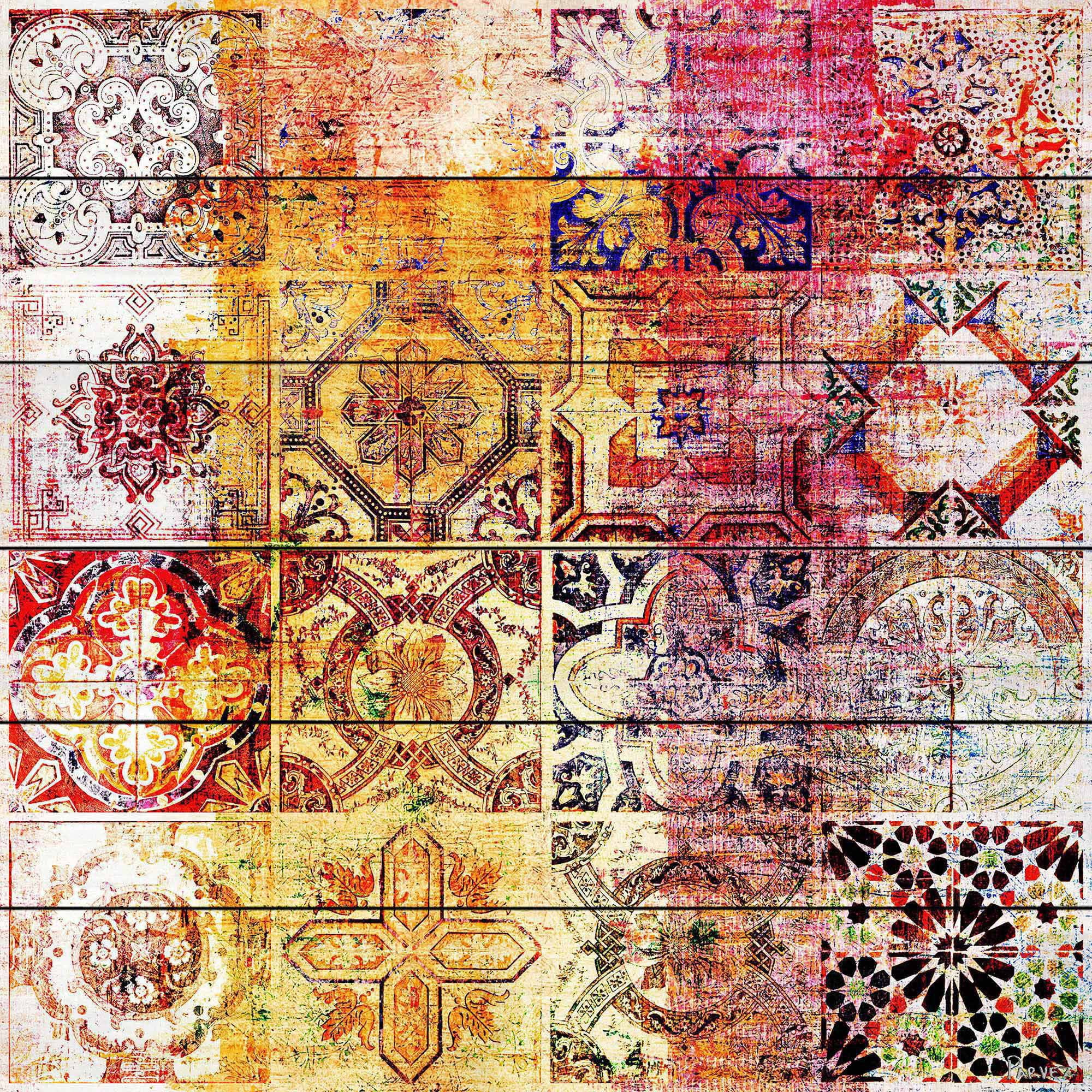 Parvez Taj  'Nador' Painting Print on White Wood - Multi-Color 32 x 32