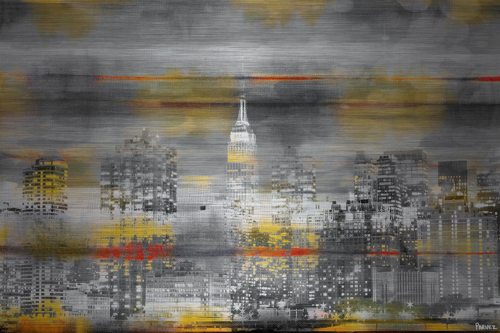 Parvez Michel Inc Parvez Taj 'NYC in Yellow' Painting Print on Brushed Aluminum