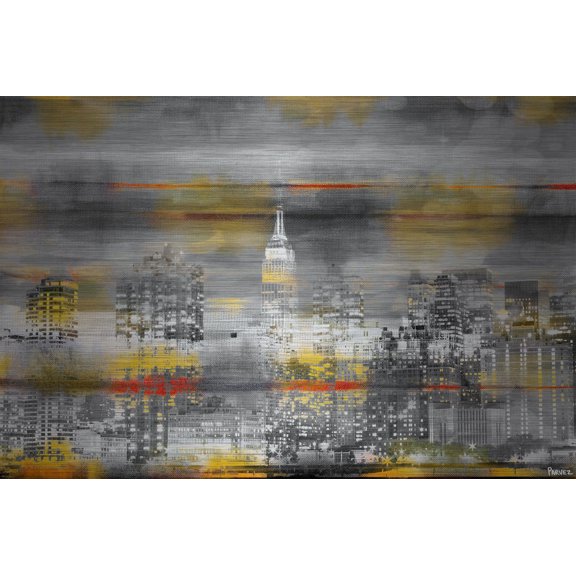Parvez Taj Nyc In Yellow On Brushed Aluminum Art Print On Brushed Aluminum