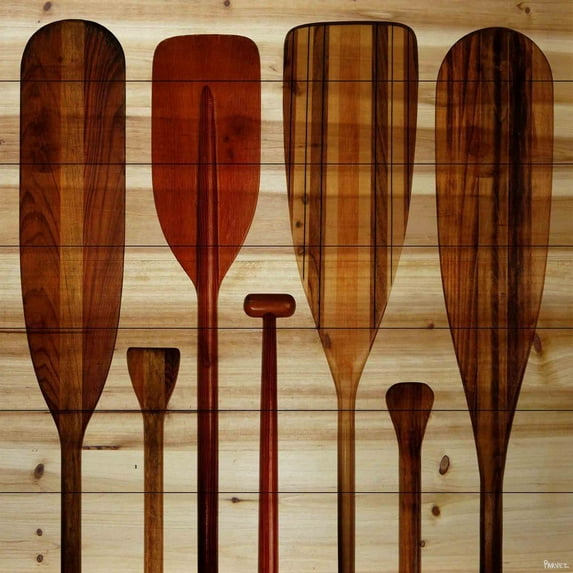 Parvez Taj Paddles Pinewood Wall Art, 24" x 24"
