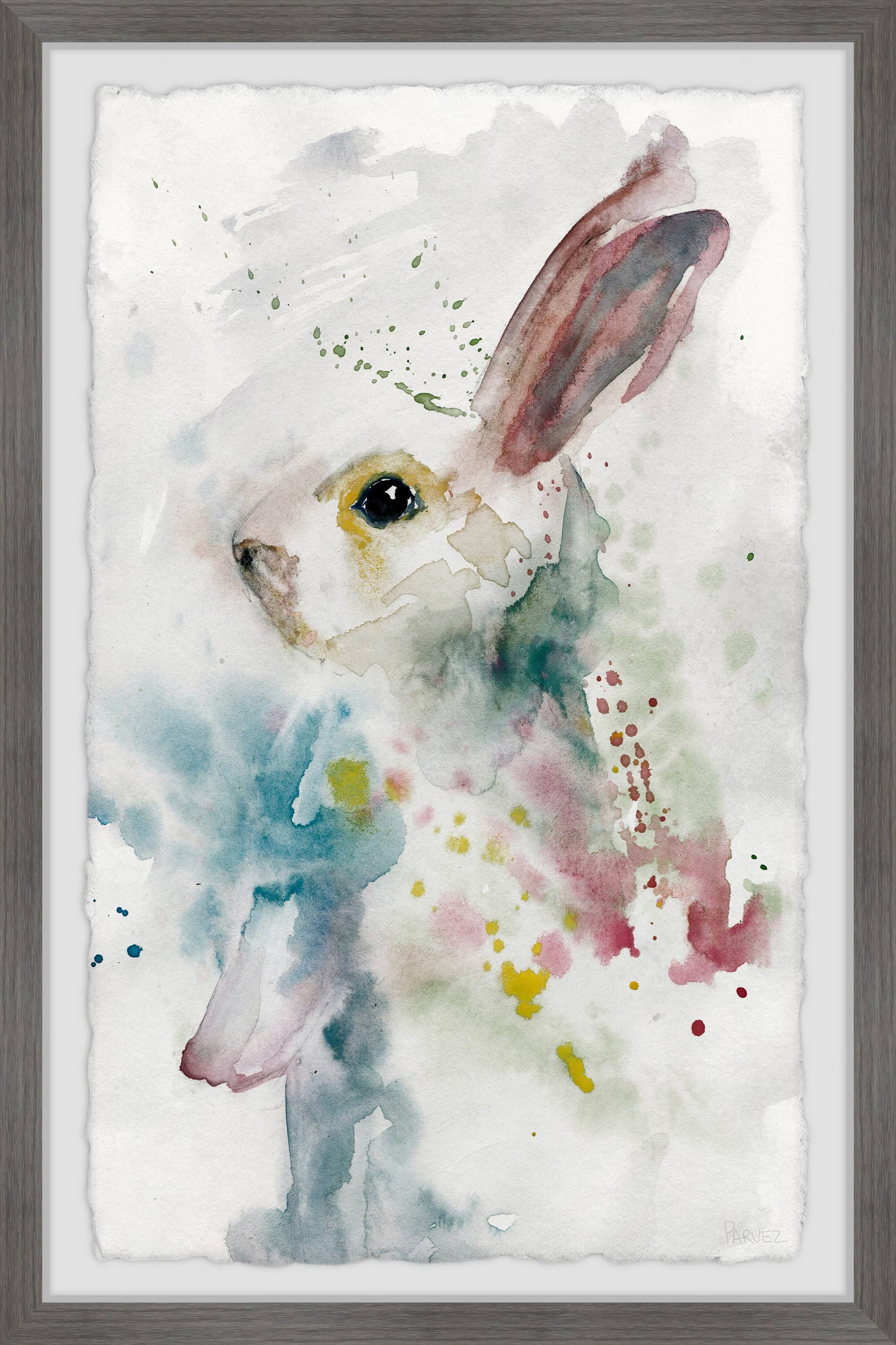 Parvez Taj Painted Bunny Framed Wall Art