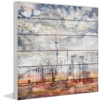 Parvez Taj "Pastel NYC" Print on White Wood