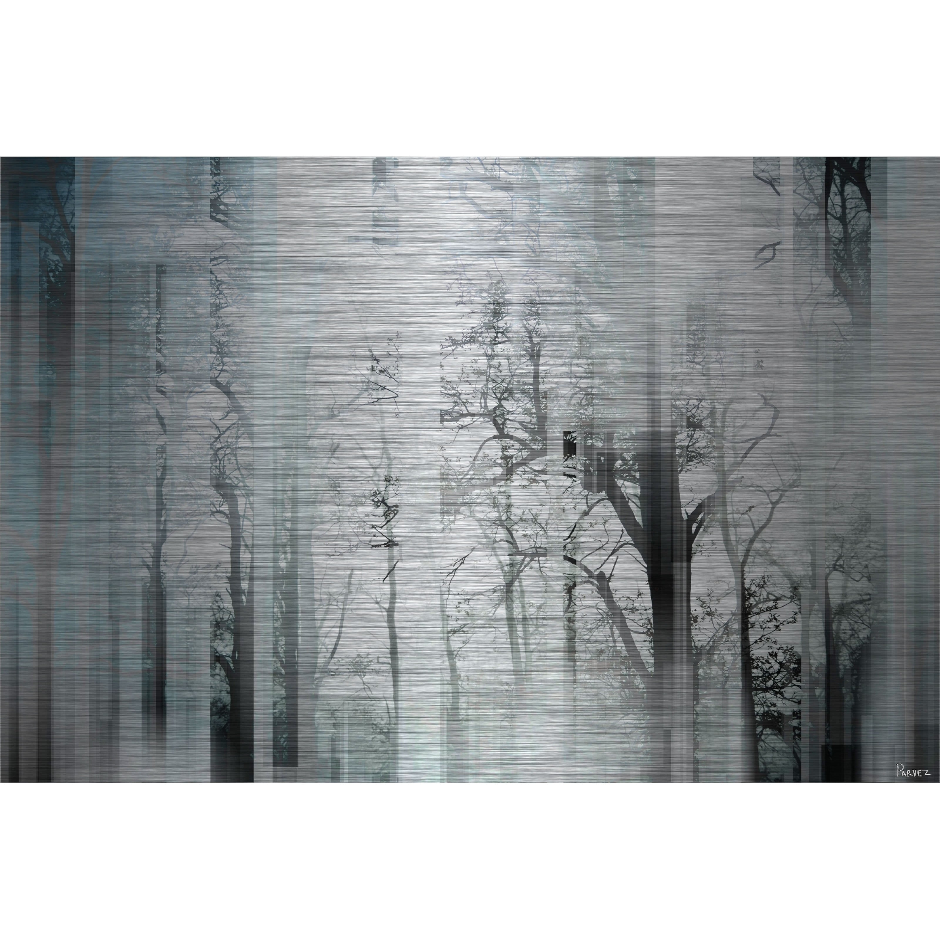 Monochrome Forest Abstract Metal Print 18" x 12"