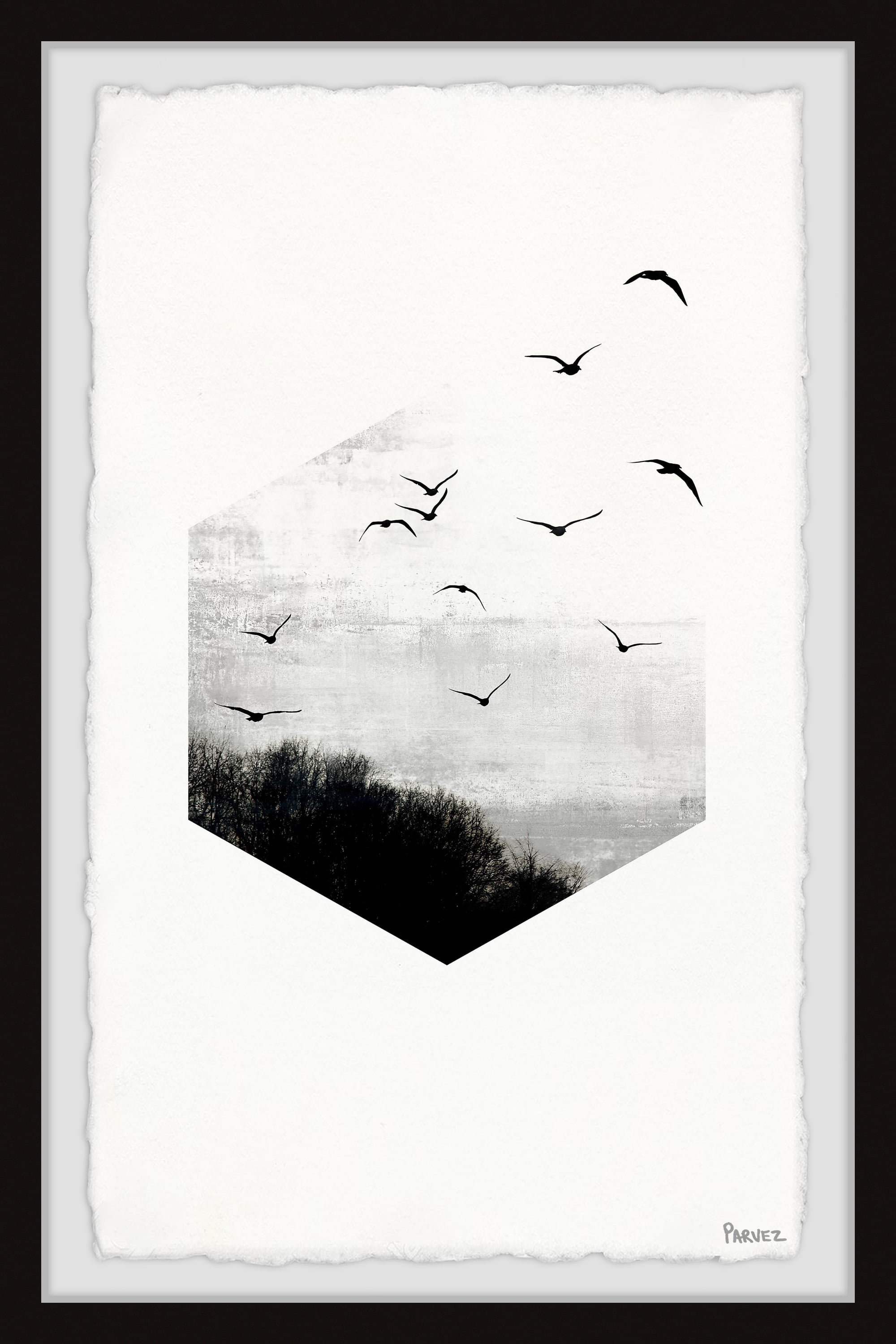 Parvez Taj "Pentagon Forest Escape" Framed Painting Print