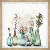 Parvez Taj Perfect Blooms in Vases Framed Wall Art
