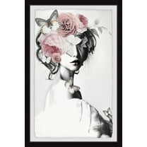 Parvez Taj Pinky Floral Beauty Framed Wall Art