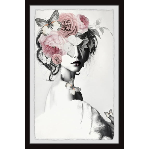Parvez Taj Pinky Floral Beauty Framed Wall Art