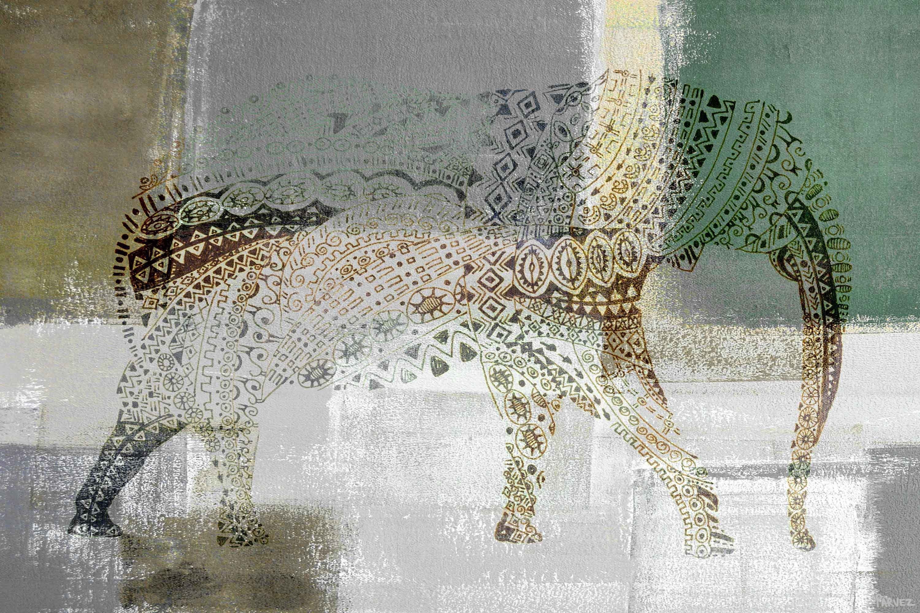Parvez Taj Printed Animals Canvas Art Print, 8" x 12"