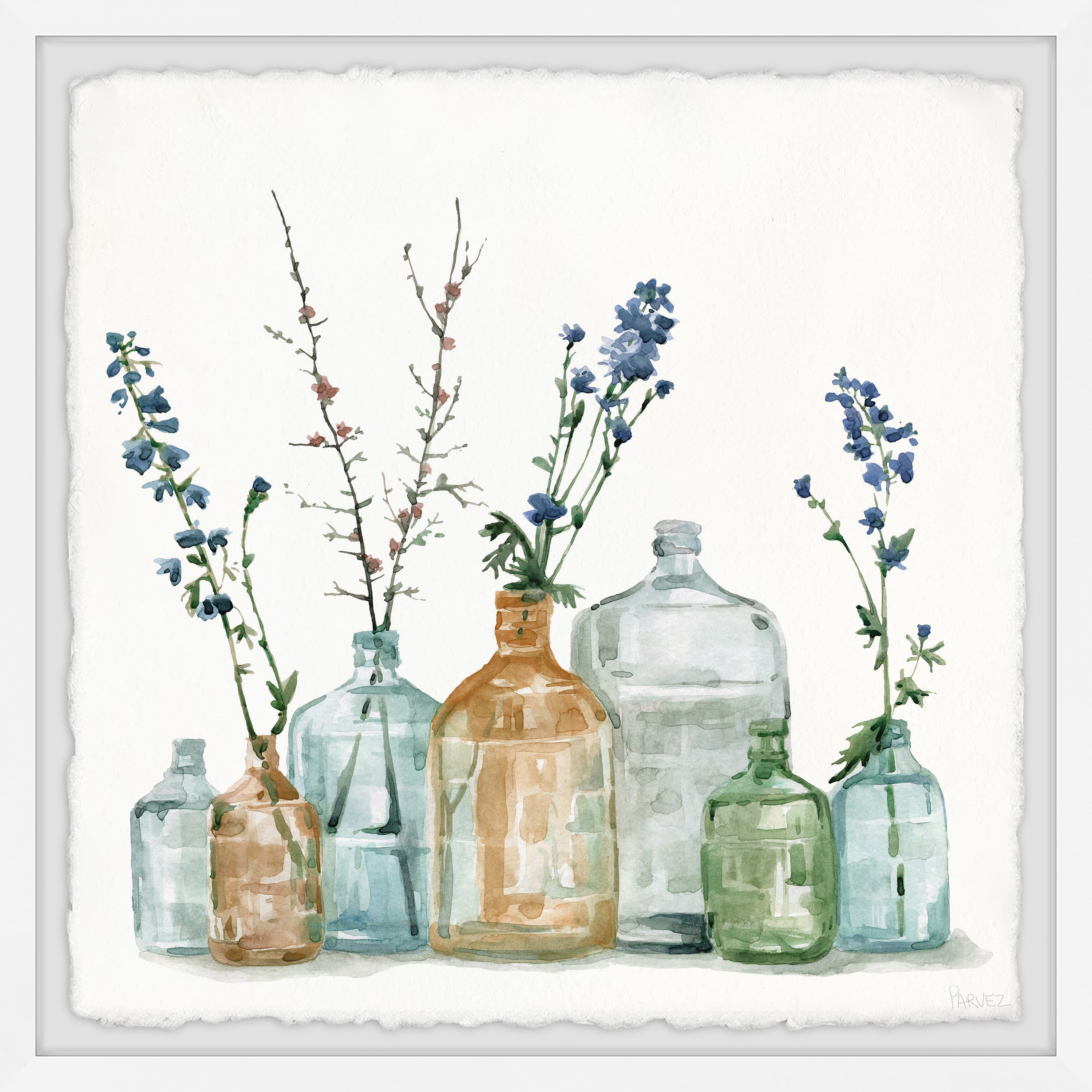 24" x 24" Multicolor Floral Still Life Framed Canvas Print