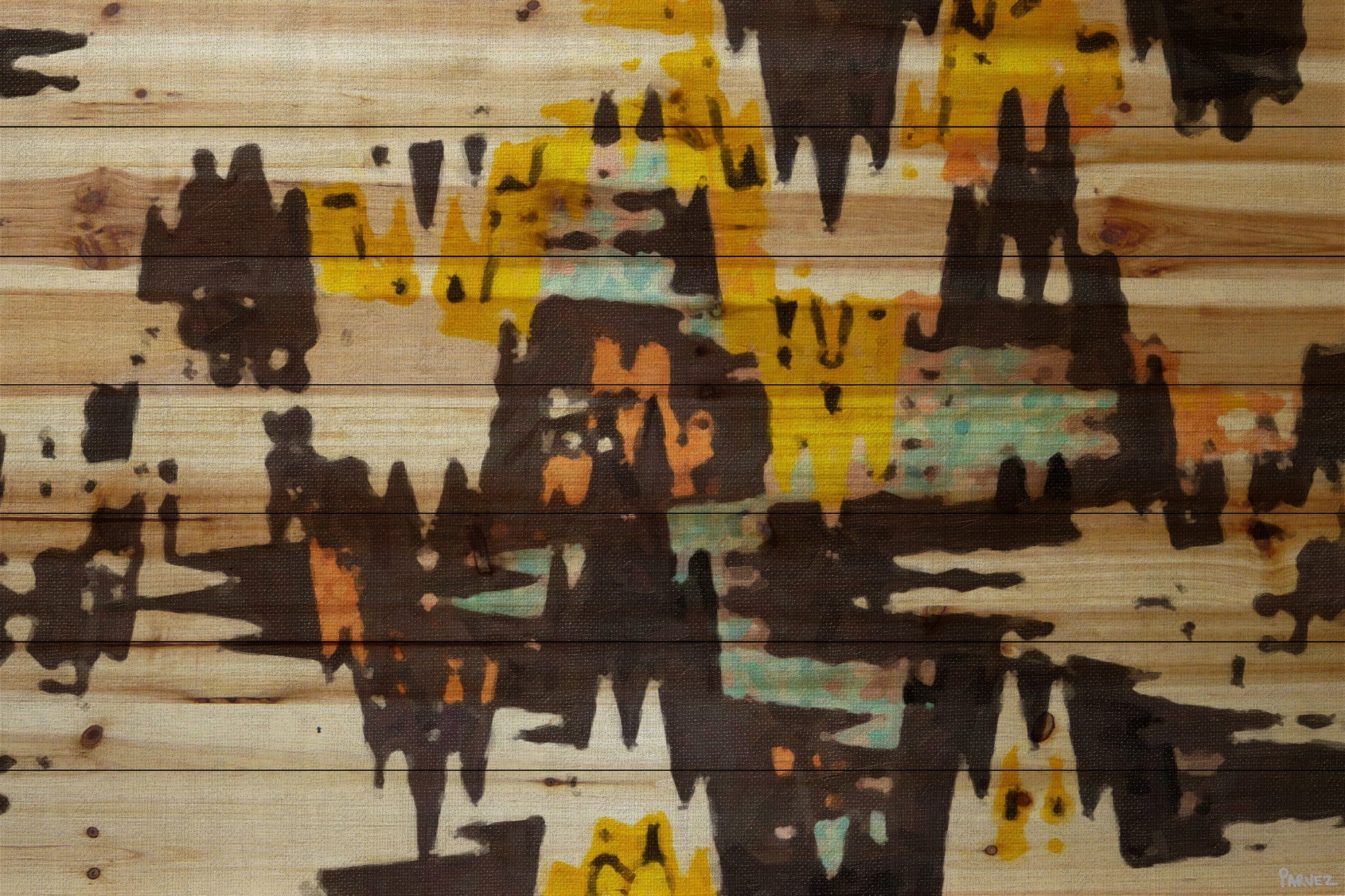 Parvez Michel Inc Parvez Taj - Scandinavian Wood Painting Print on Natural Pine Wood