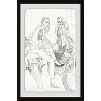 Parvez Taj 'Bike and Heels' Framed Painting Print 12 x 18