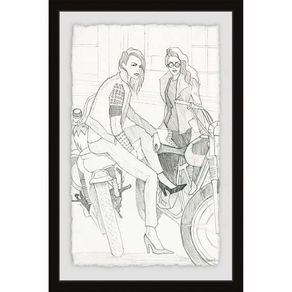 Parvez Taj 'Bike and Heels' Framed Painting Print 12 x 18