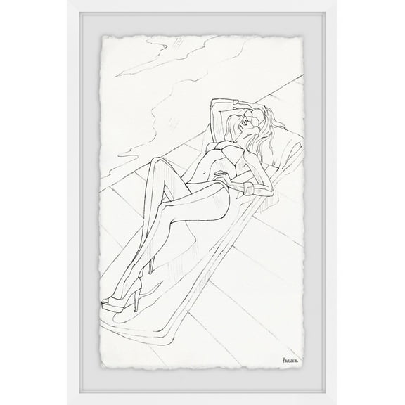 Parvez Taj 'Lay and Pose' Framed Painting Print 20 X 30