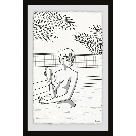 Parvez Taj 'Swim and Freshen Up' Framed Painting Print 12 x 18