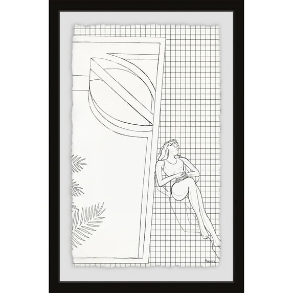 Parvez Taj 'Sleep and Bathe Stripes' Framed Painting Print 12 x 18