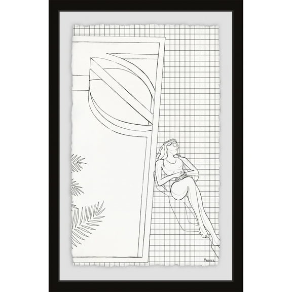 Parvez Taj 'Sleep and Bathe Stripes' Framed Painting Print 20 X 30