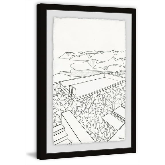 Parvez Taj 'Pool View' Framed Painting Print 8 x 12