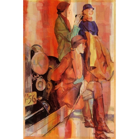 Parvez Taj Pt-Sepfash-84-C-30 30" X 20" "Girls Day" Art Print On Stretched Canvas