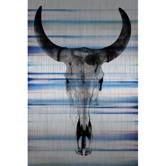 Parvez Taj Pt-Wnpw-123-Al-45 45" X 30" "Long Skull Face" Art Print On Aluminum