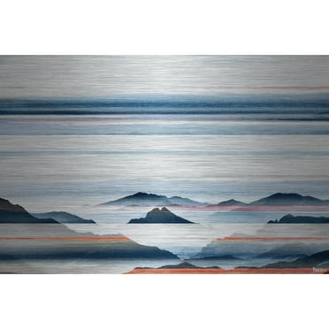 Parvez Taj  - Hidden Blue Mountains Painting Print on Brushed Aluminum 36 x 24
