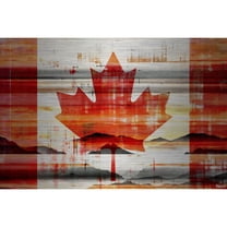Parvez Taj  - Canadian Leaf Painting Print on Brushed Aluminum 45 x 30