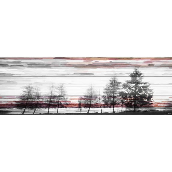 Parvez Taj - Evergreens Painting Print on White Wood 45 x 15