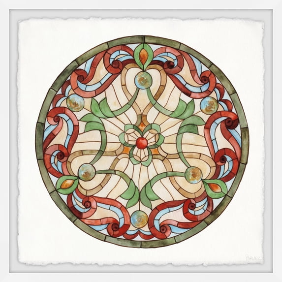 Parvez Taj Red Flower Ribbons II Framed Wall Art