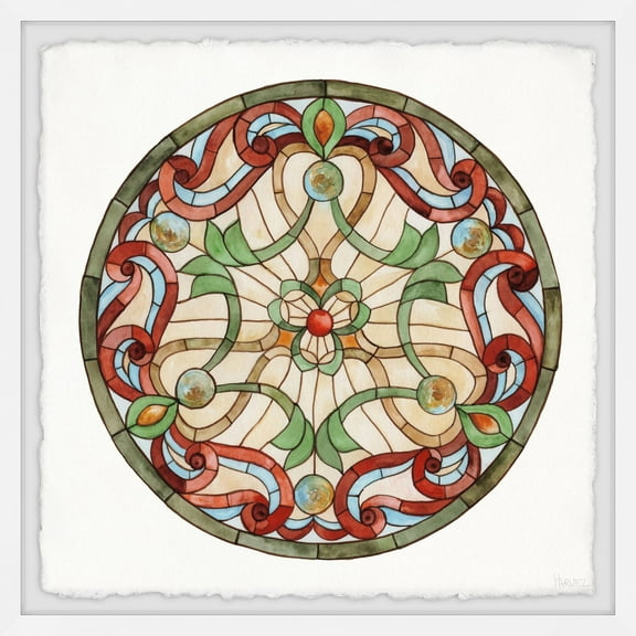 Parvez Taj Red Flower Ribbons II Framed Wall Art