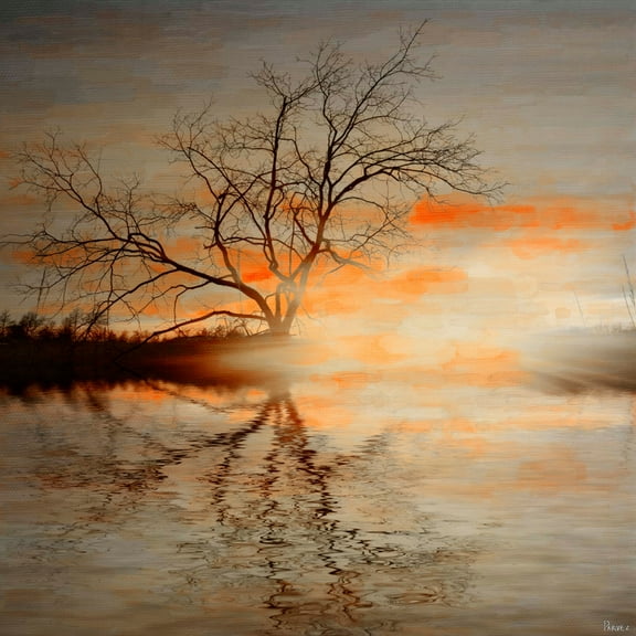 Parvez Taj Red Leafs B Canvas Wall Art