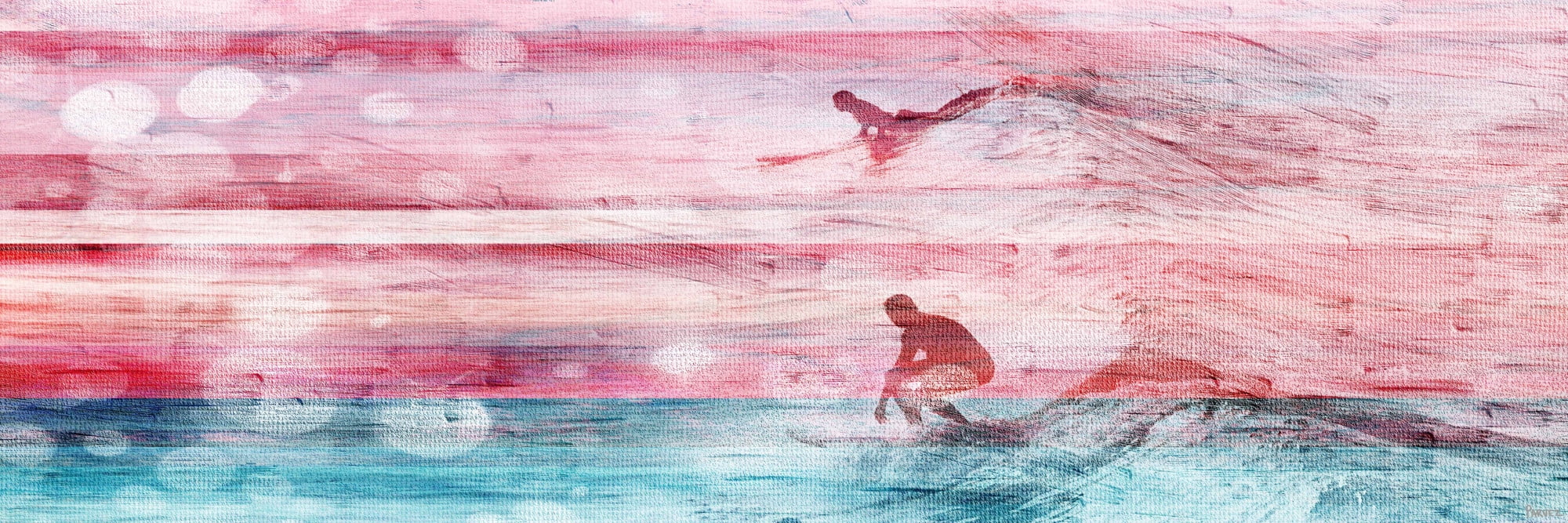 Parvez Taj "Riding Waves" Print on Canvas