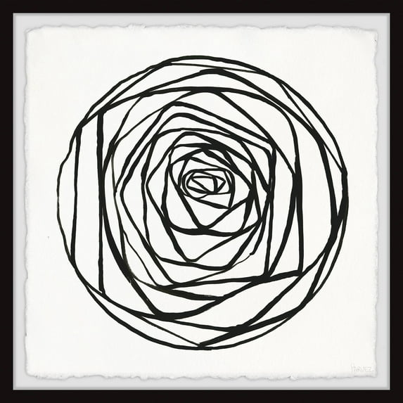 Parvez Taj Rose Lines Framed Wall Art