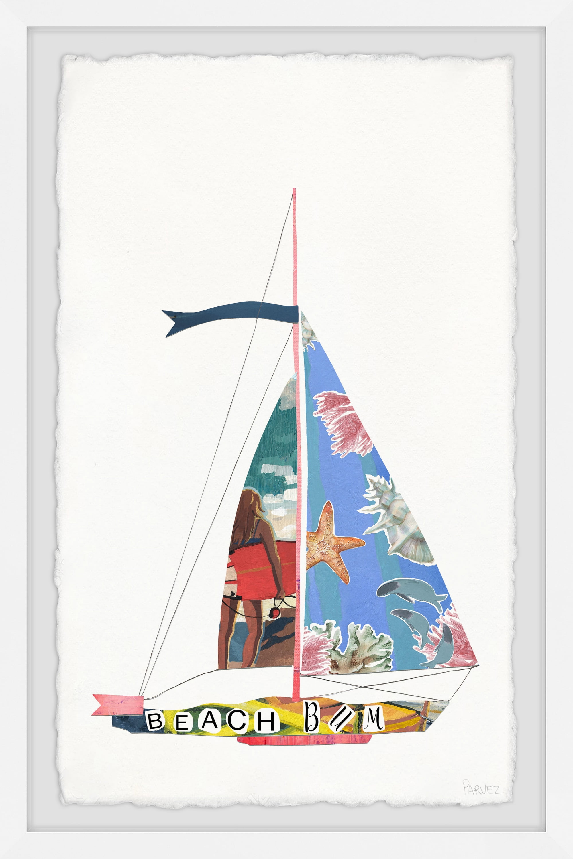 Parvez Taj Sailing Beach Bum Framed Wall Art