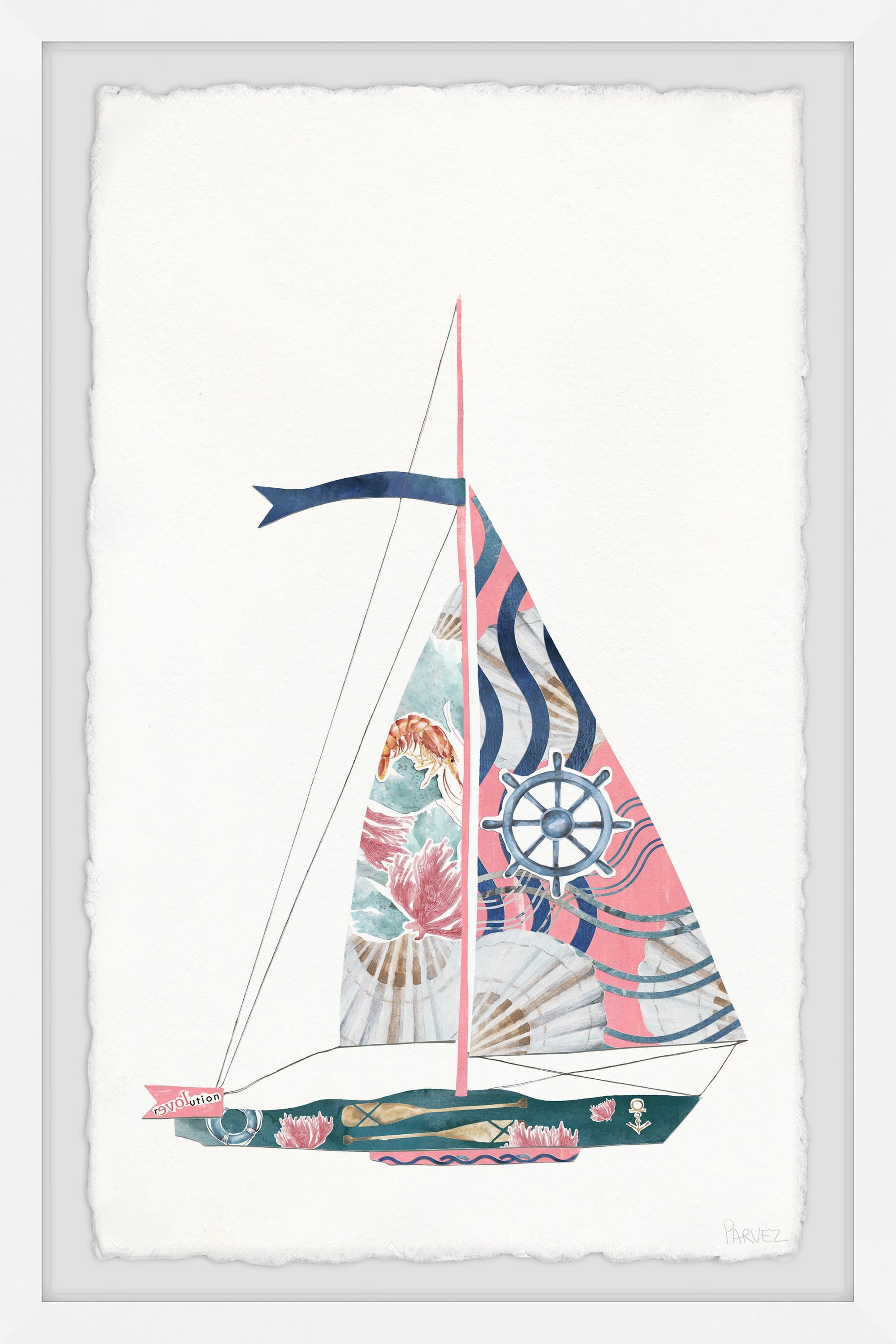 Parvez Taj Sailing Pink Framed Wall Art