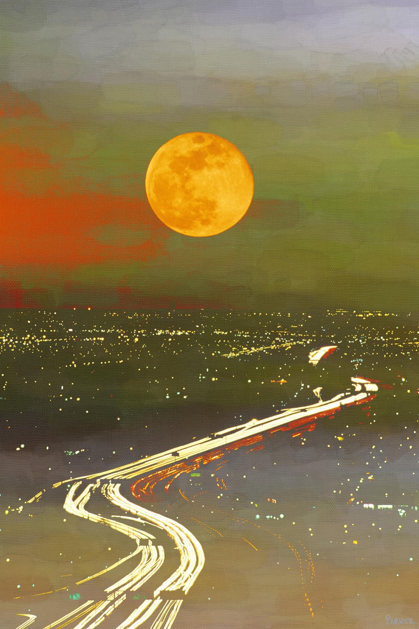 Parvez Taj "Santa Sun Current" Print on Canvas