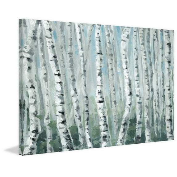 Parvez Taj "Skinny Tree Trunks II" Painting Print on Wrapped Canvas