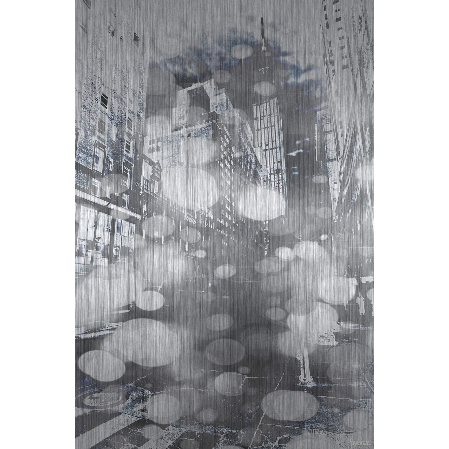 Parvez Taj  'Skyscraper' Painting Print on Brushed Aluminum 24 x 36