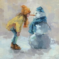 Parvez Taj Snowman Love Canvas Wall Art