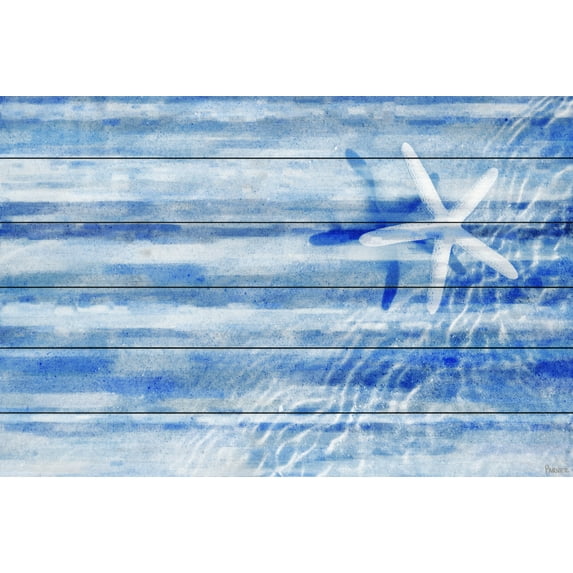 Parvez Taj Starfish Art Print on White Pine Wood