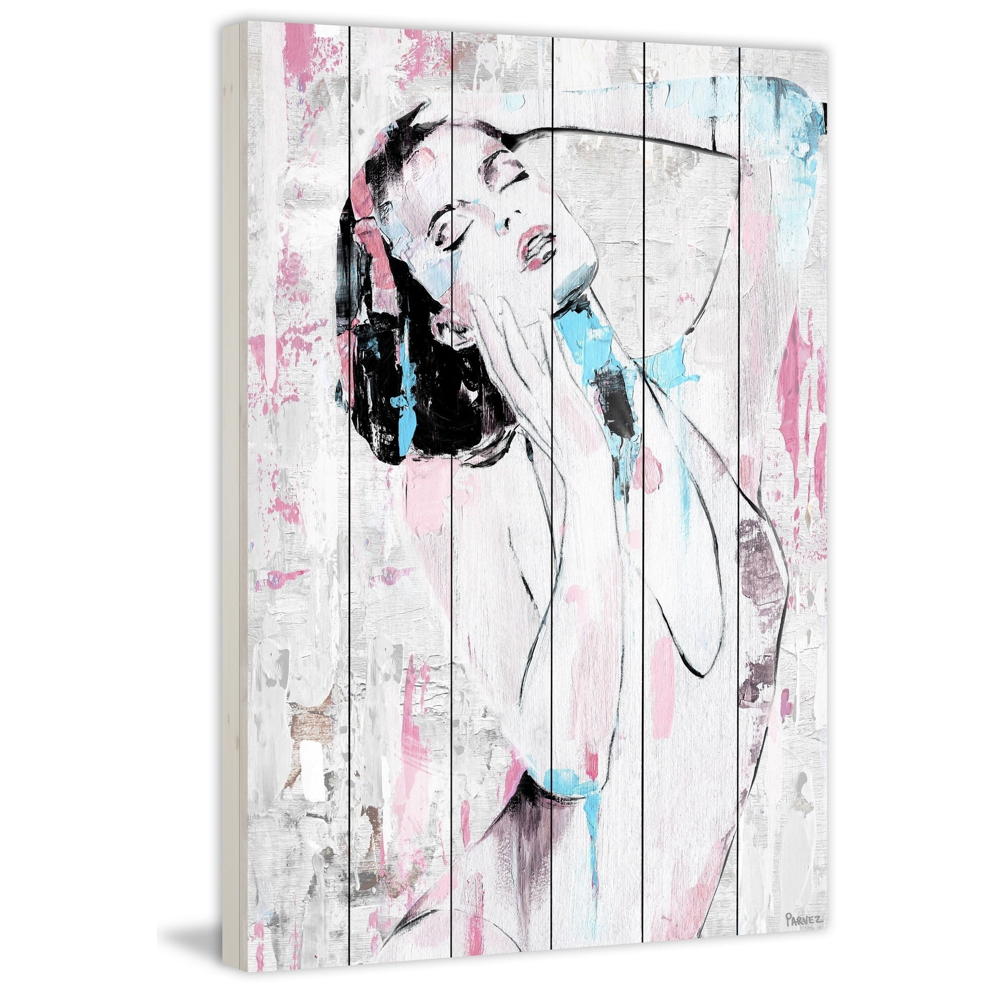 Parvez Taj Stay Beautiful White Wood Wall Art
