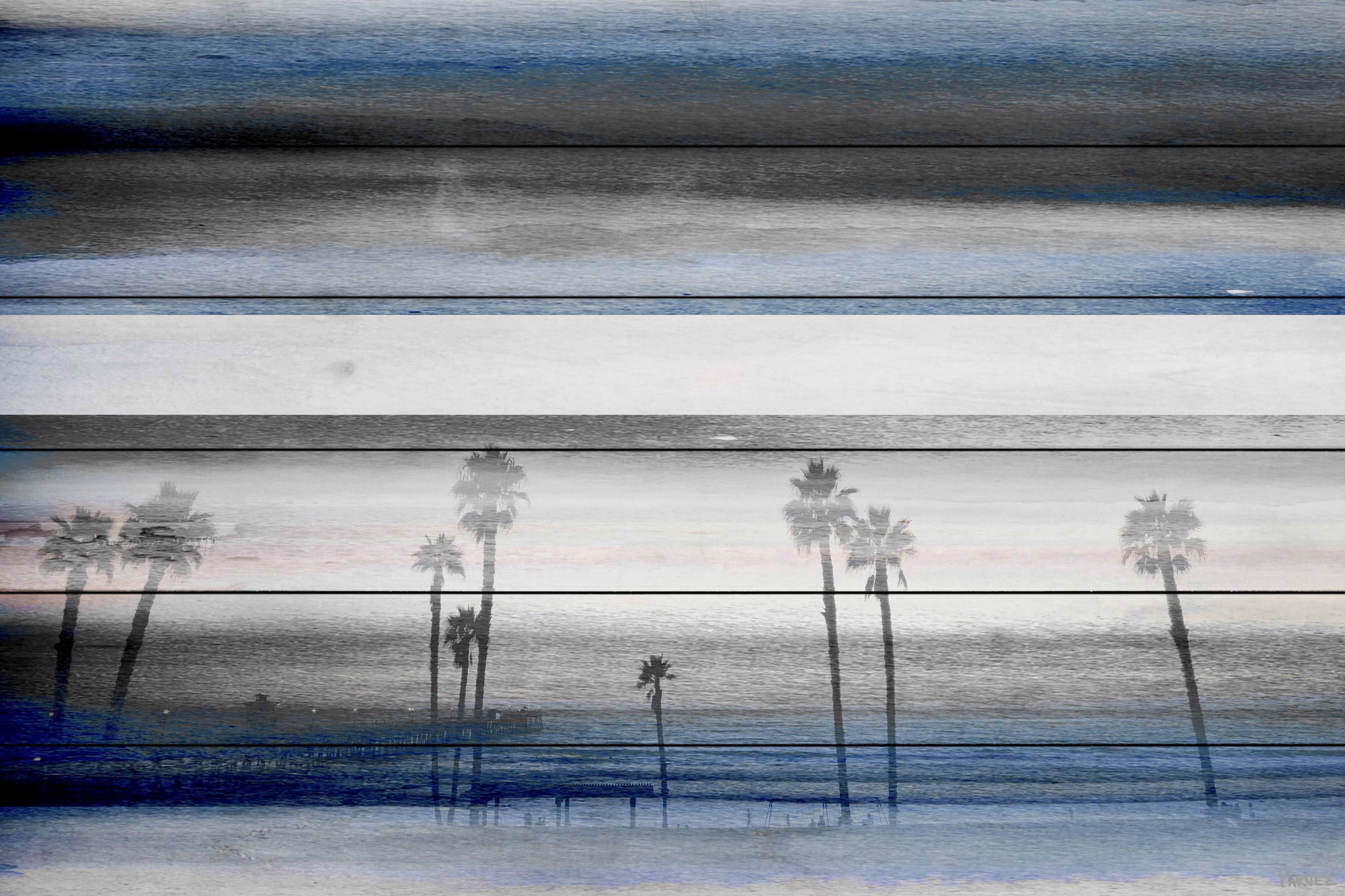 Parvez Taj "Stormy Calm" Print on White Wood
