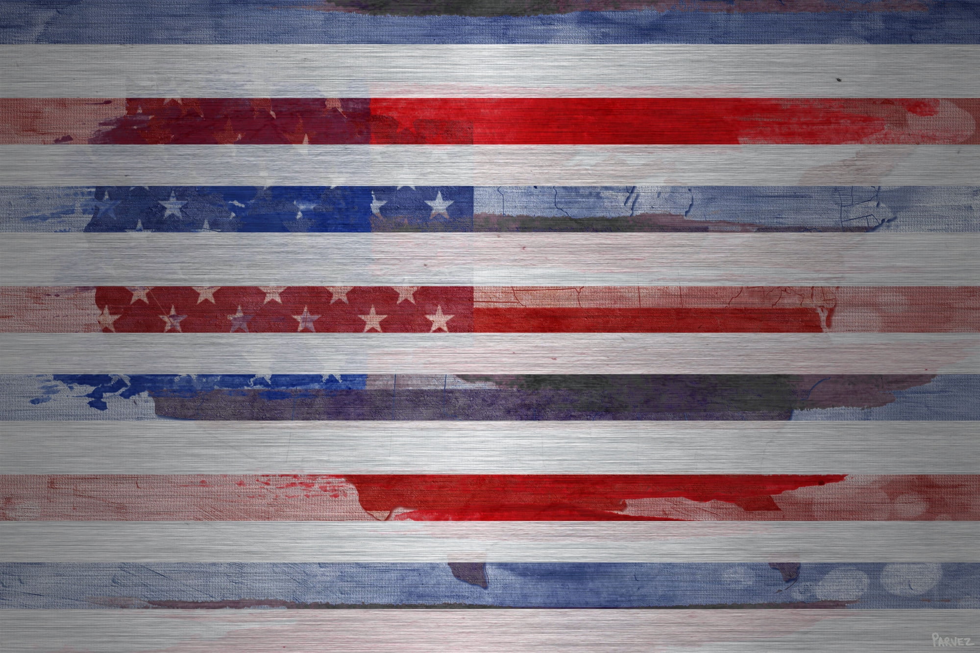 Parvez Taj "Striped Glory" Print on Brushed Aluminum