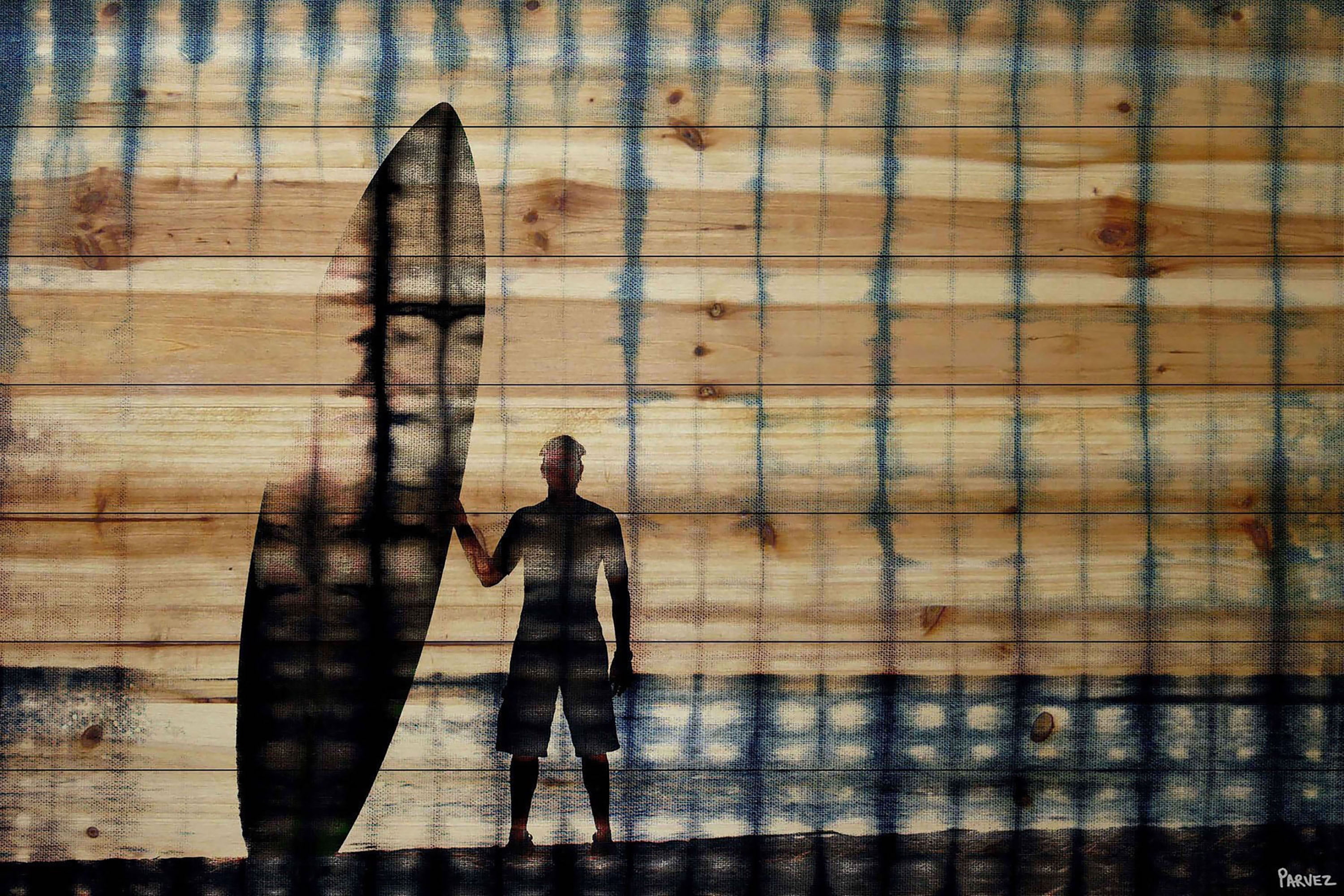 Parvez Taj Surf at Dusk Pinewood Wall Art, 20" x 30"