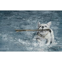 Parvez Taj Swimming Dog Canvas Wall Art