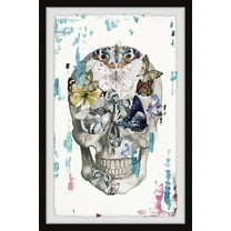 Parvez Taj "Tainted Butterfly Skull" Framed Painting Print