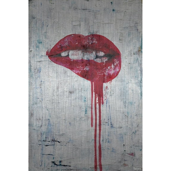 Parvez Taj "Tainted Lips" Painting Print on Brushed Aluminum