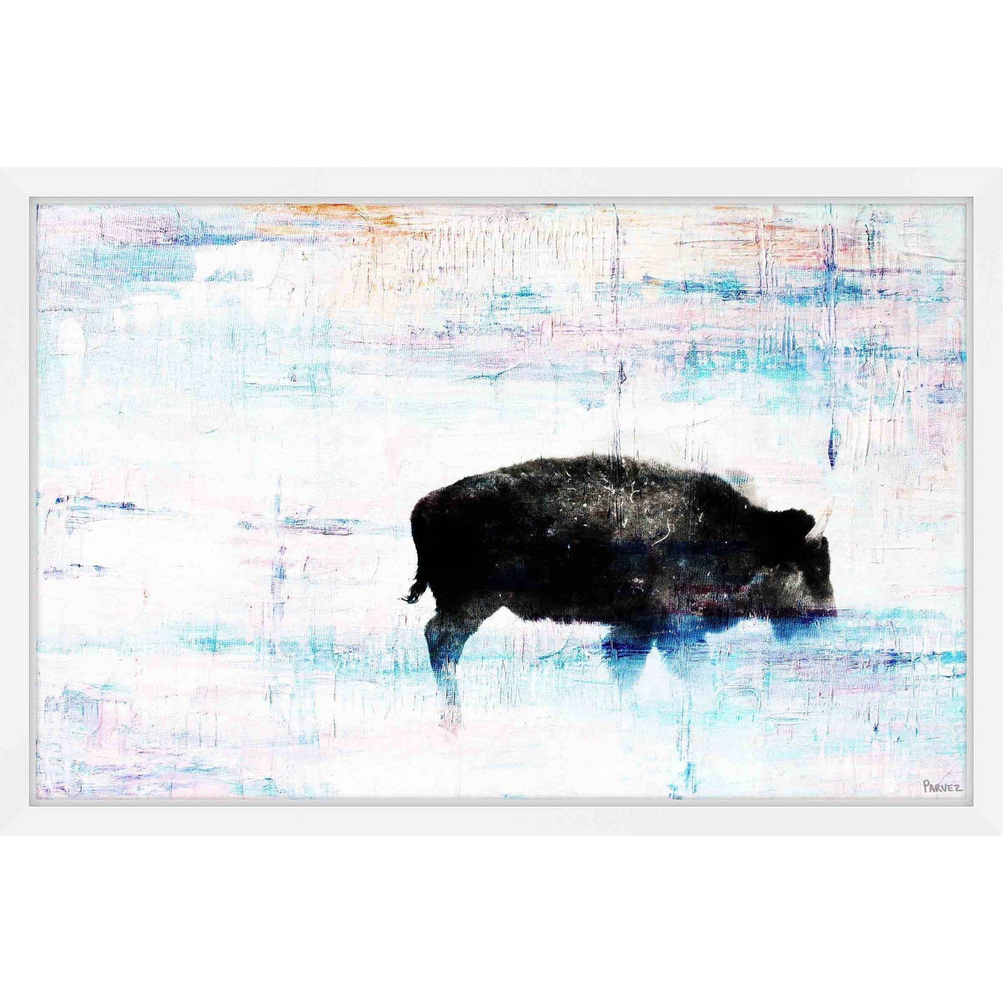 Parvez Taj "The Buffalo Knows" Framed Painting Print