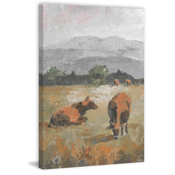 Parvez Taj "The Farm Life" Painting Print on Wrapped Canvas